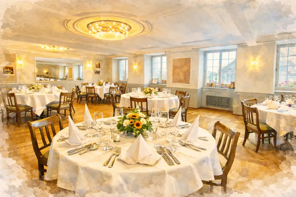 Kreuz Saal – festlicher Saal für Hochzeiten im Gasthof Kreuz Egerkingen